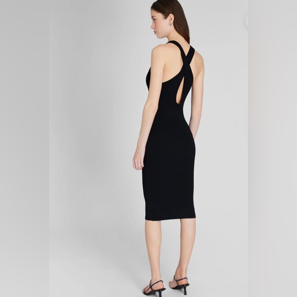 NWT Club Monaco Ribbed Cross Back Dress Small - Picture 2 of 5